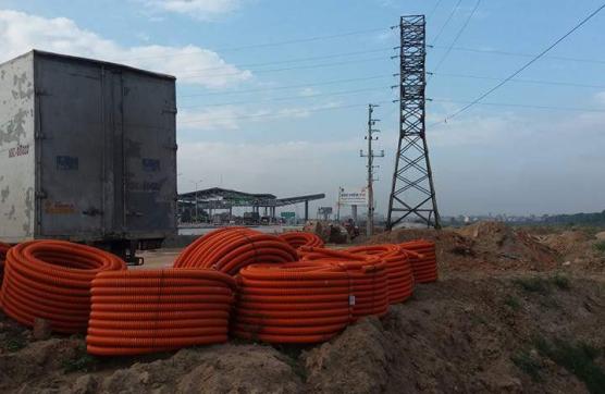 Cấp ống xoắn HDPE dự án trạm thu phí cao tốc Hà Nội Bắc Ninh